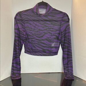 Purple Zebra Print Sheer Top